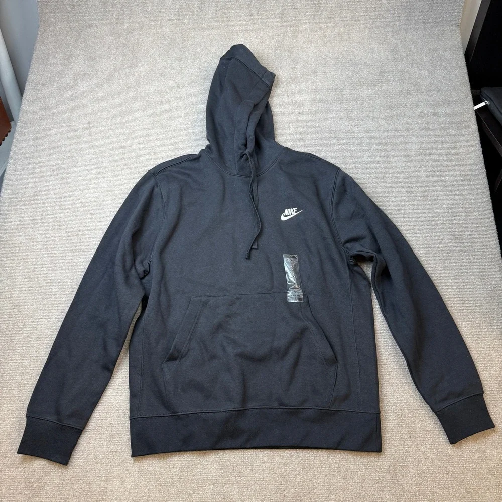 Nike BV2654-010 Men's M Black Sportswear Club Fleece Pullover Hoodie
